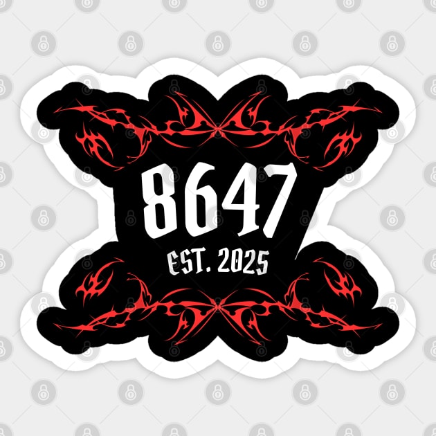 8647 Sticker by Creatifly Graphic Tees